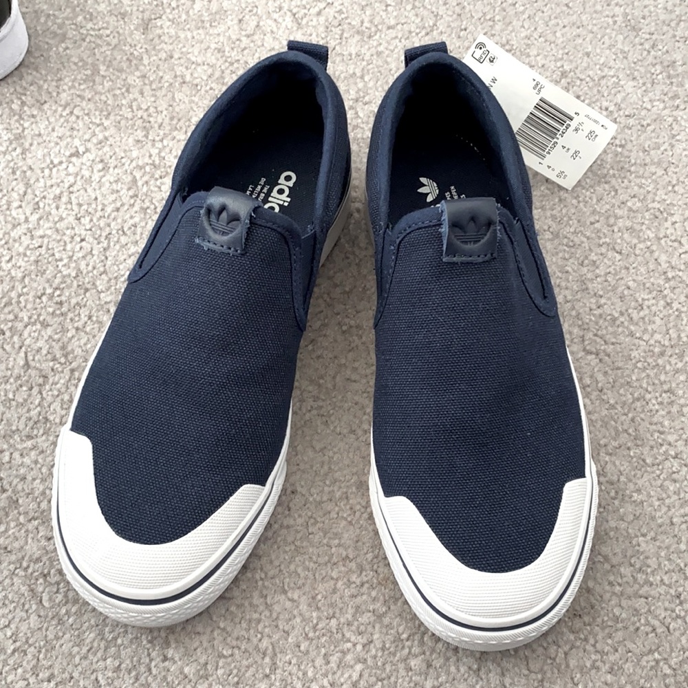 Adidas Nizza Slip On. Navy. Size 5.5. New with tags!